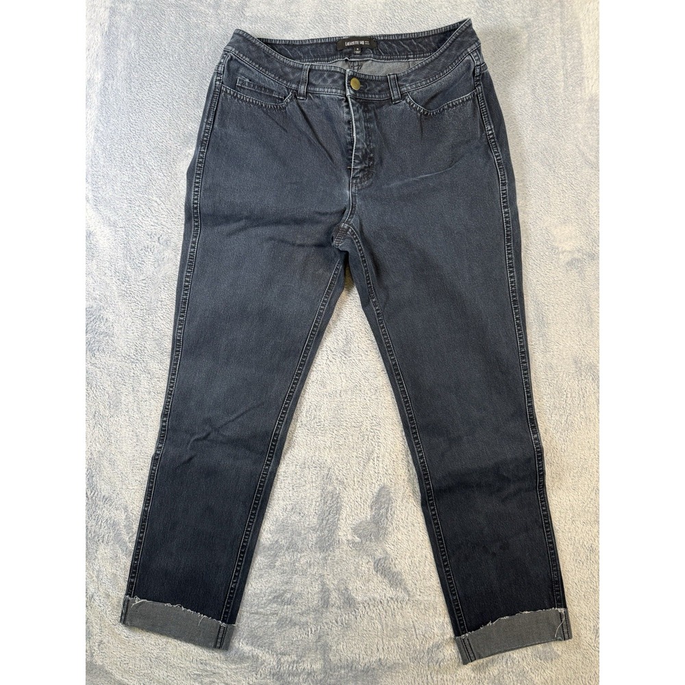 Lafayette 148 New York Womens Dark Wash Jeans Cropped Straight Size 6 True 29x26